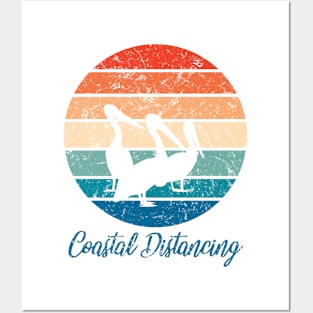Social Distancing vs Coastal Distancing Pelicans Posters and Art